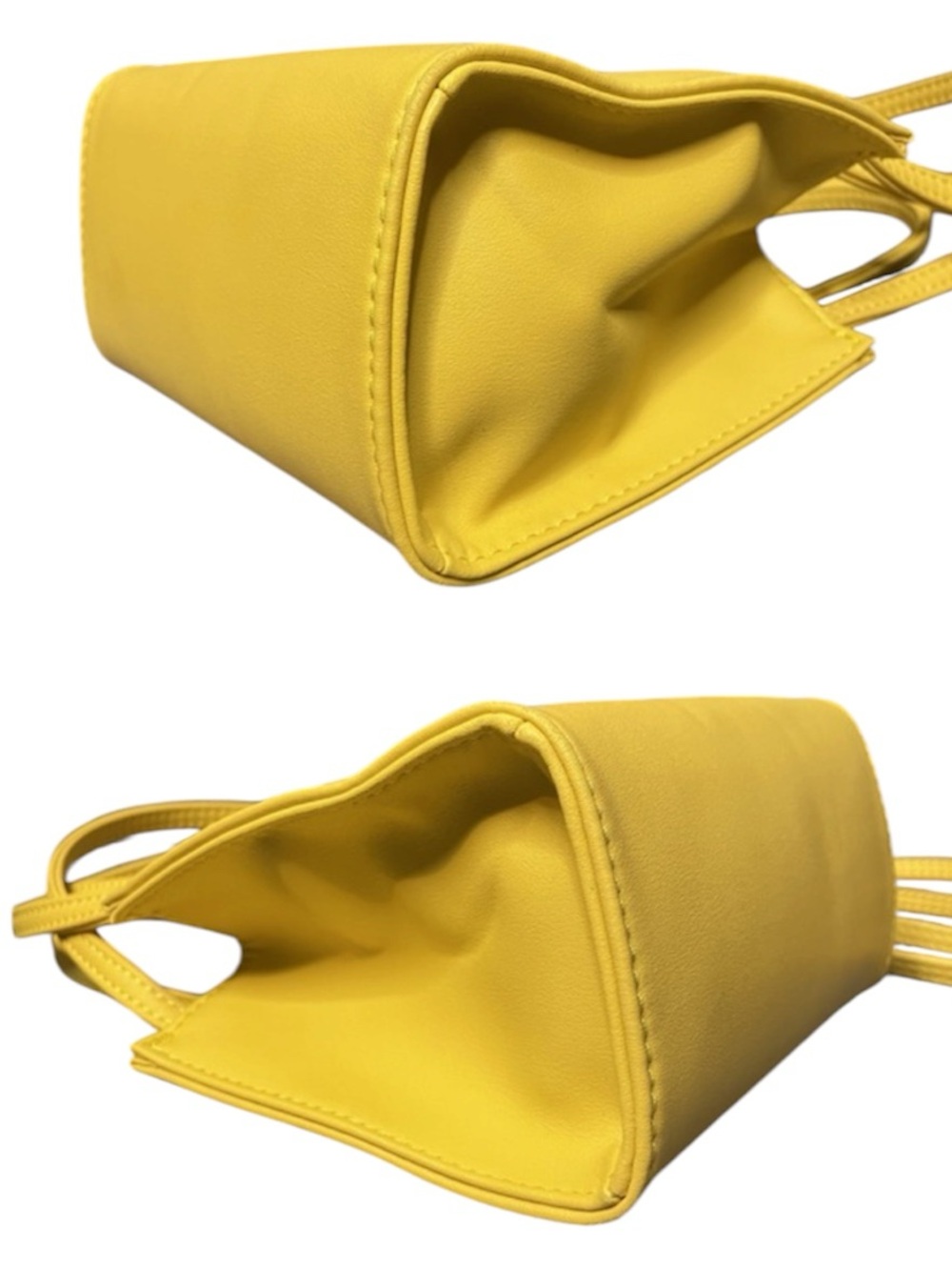 Telfar Small Yellow Mini Top HandleTote Shoulder Bag with Embossed Logo - Picture 5 of 9